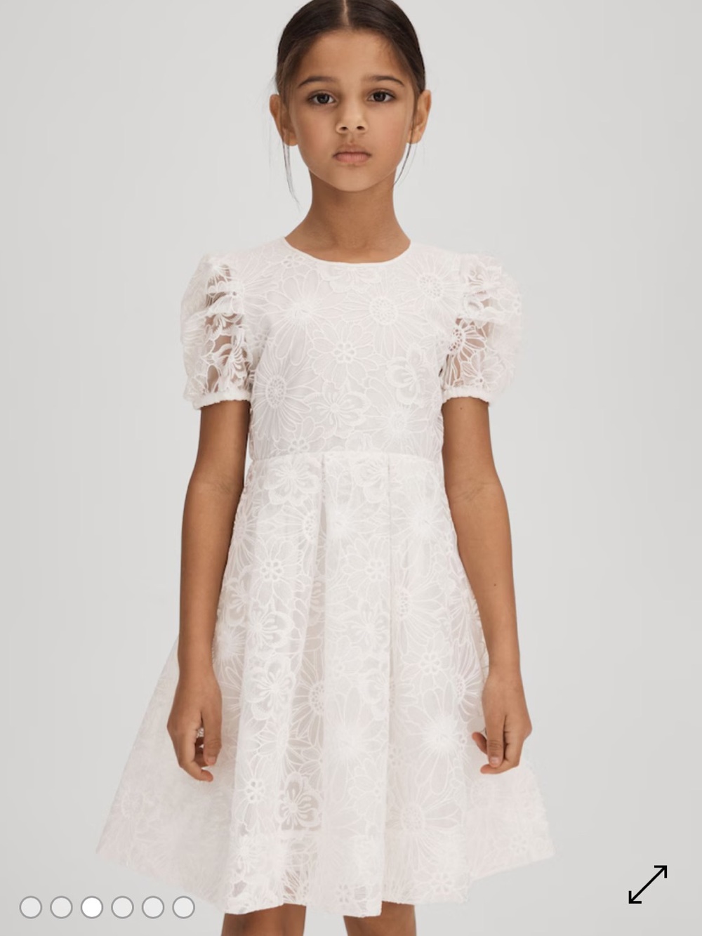 REISS Emelie Puff Sleeve Dress
